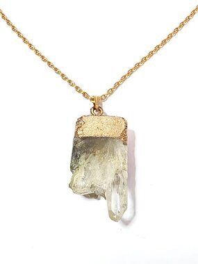 Clear crystal druzy pendant necklace